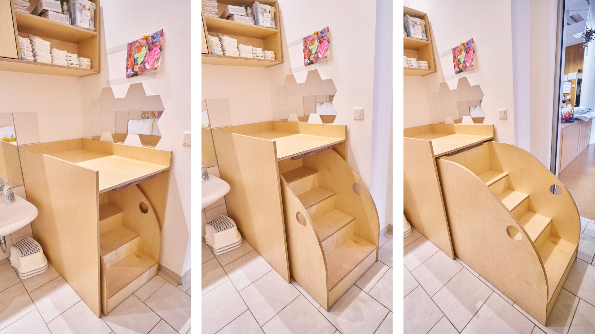 Wickeltisch mit Treppe